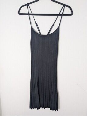 Abercrombie & Fitch Ribbed Mini Dress Size Small Black Cross Back Straps EUC